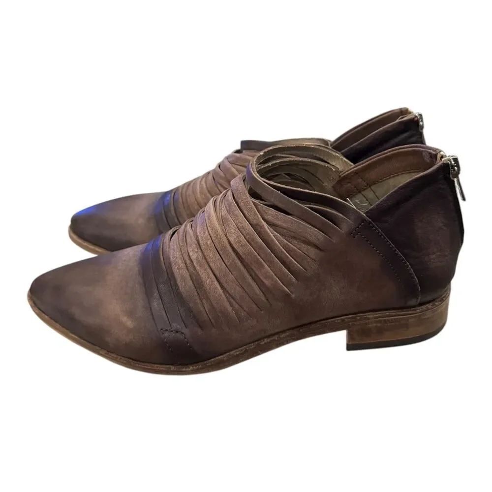 Free People Lost Valley Leather Distressed Ankle Boot Booties 40 9.5